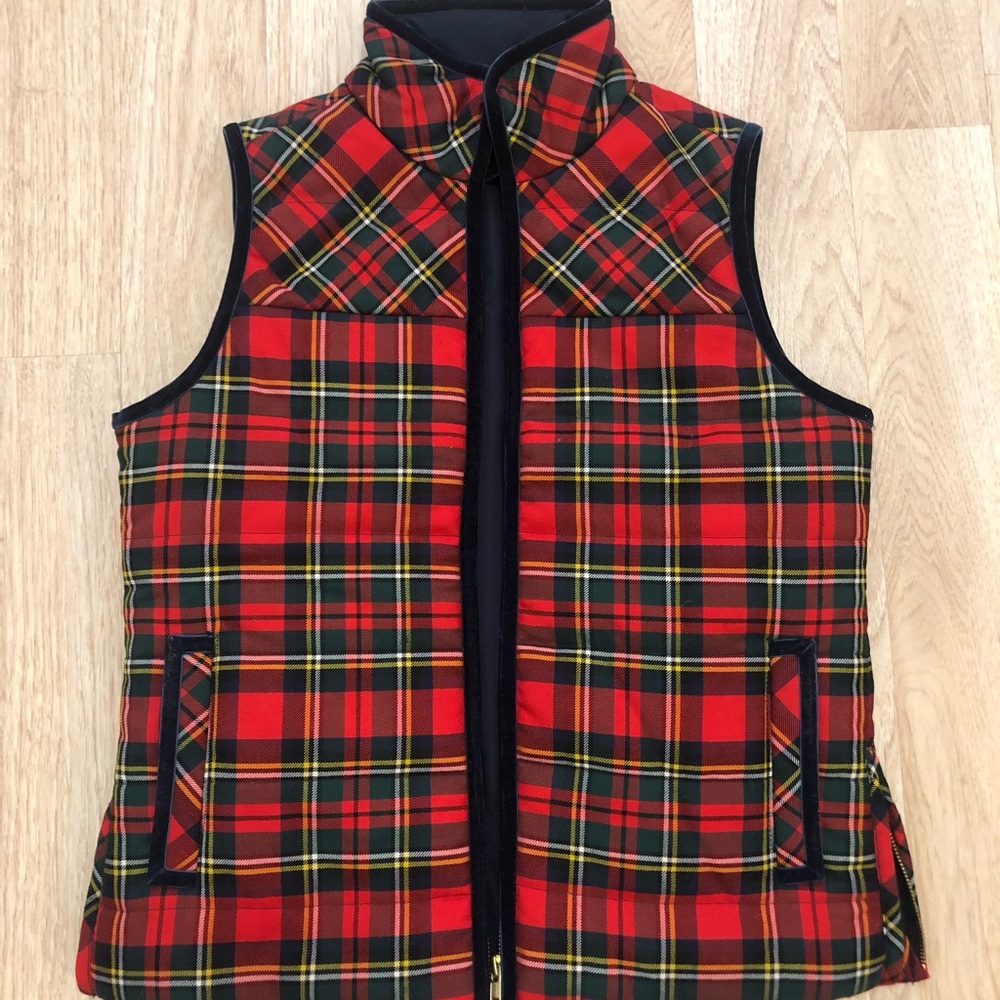 J. Crew Tartan Mountain Puffer Vest